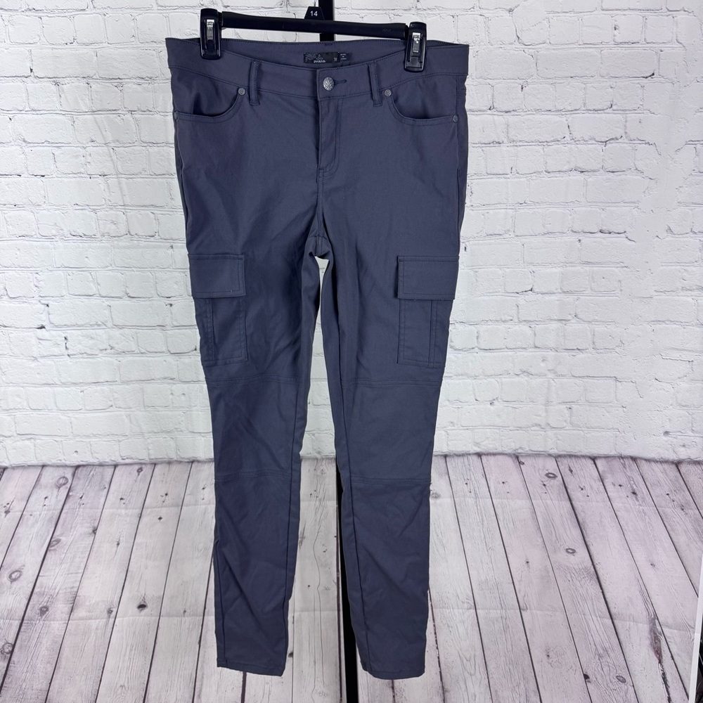 Prana Meme Style Dark Gray Skinny Cargo Hiking Pants Size 10